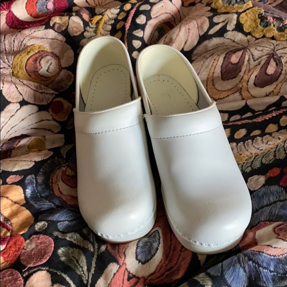Size 38 White Dansko Clogs